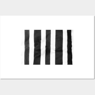 Black and white striped cloth laid out roughly to provide vetical blank lines. Posters and Art